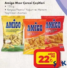 AMİGO MISIR ÇEREZİ ÇEŞİTLERİ 130 G